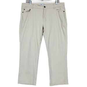 Caribbean Joe Crop Jeans Women 14 Petite Mid Rise Beige Flat Front Pants